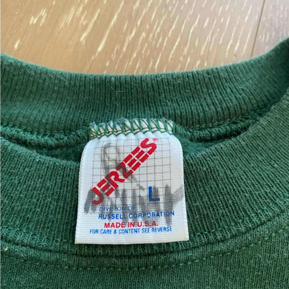 Jerzees Vintage Green Sweatshirt with Teddybears Size Large - Picture 3 of 5